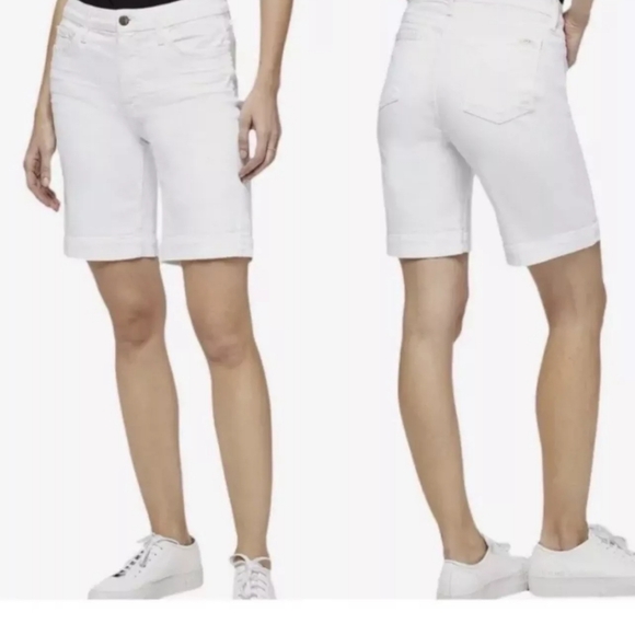 Jen 7 | 7 for All Mankind Womens Denim Bermuda Shorts Stretchy Sz 10 NWT - Picture 13 of 15